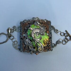 Handmade beautiful amazing steampunk boho bracelet (A-85)